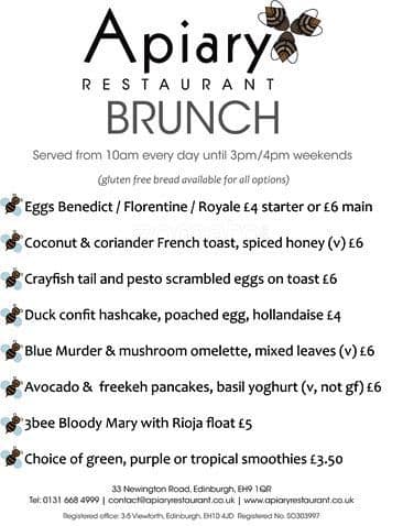 Apiary menu