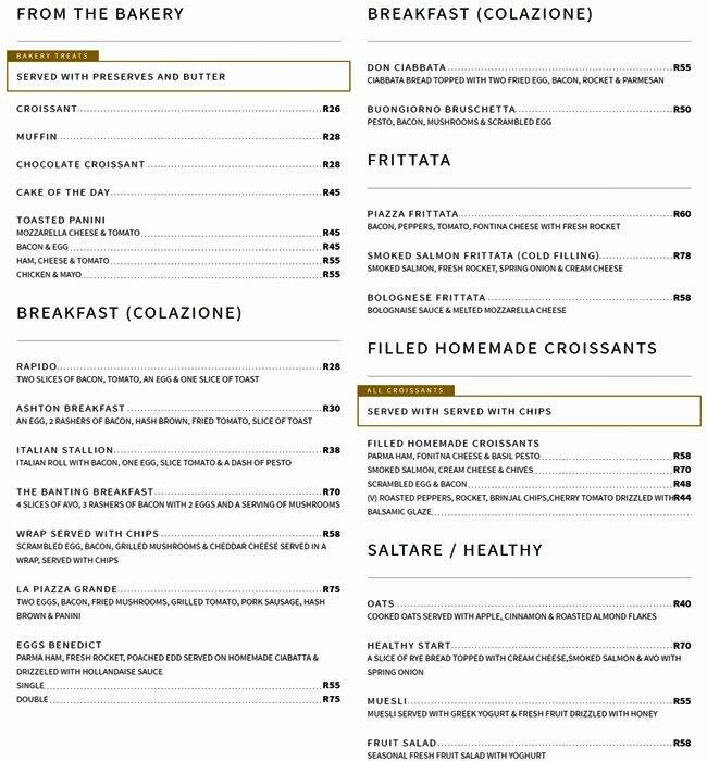 La Piazza Menu, Menu for La Piazza, Ballito, Durban Zomato SA