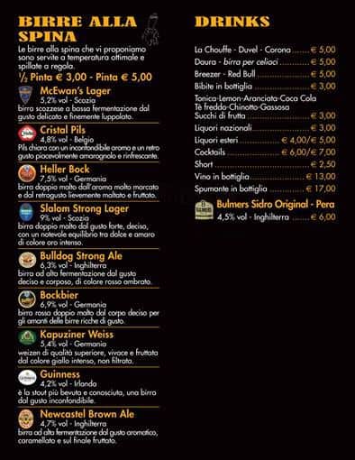 Menu di East End 