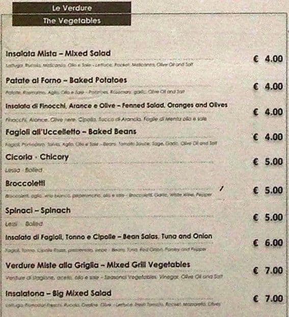 Menu di Pastamore 