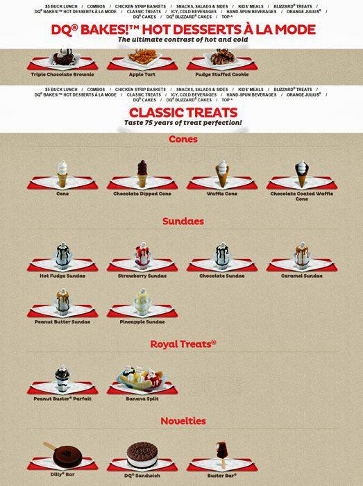 Carta de Dairy Queen Grill & Chill