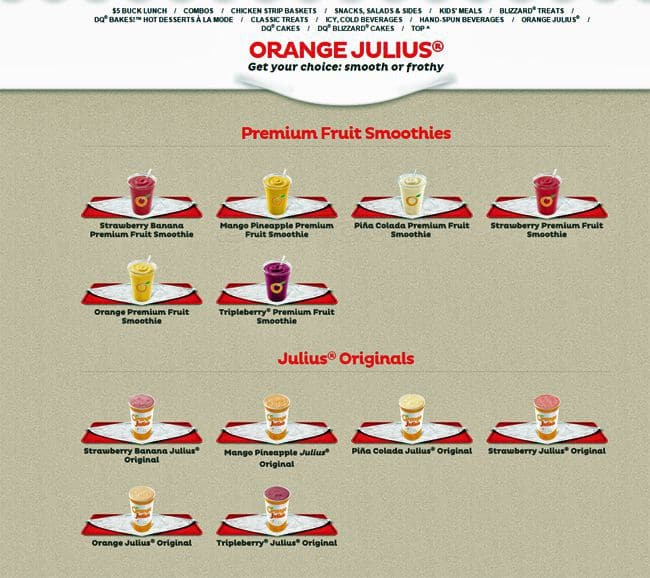Carta de Dairy Queen Grill & Chill