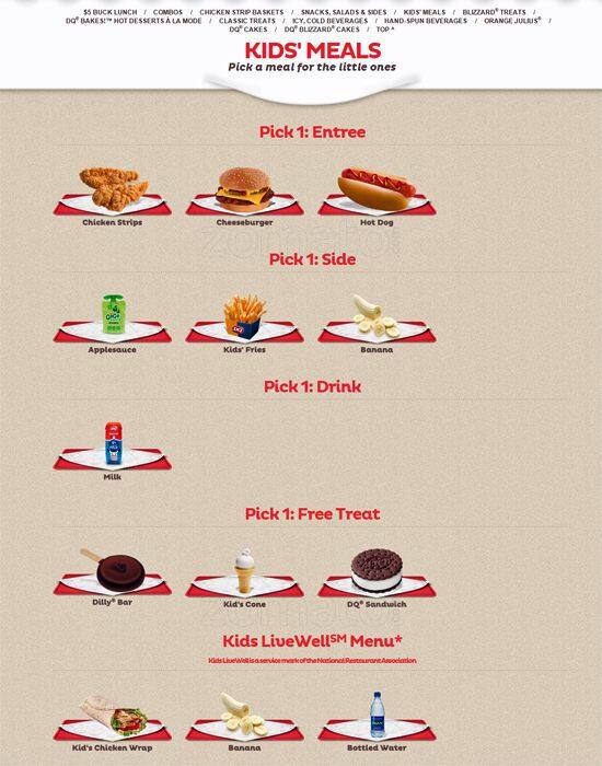Carta de Dairy Queen Grill & Chill