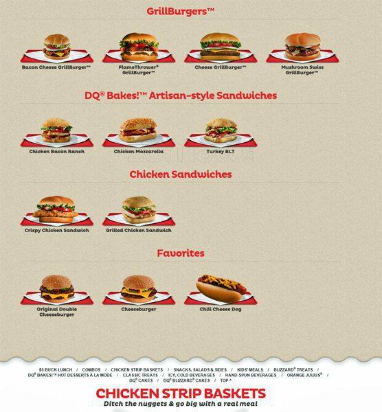 Carta de Dairy Queen Grill & Chill