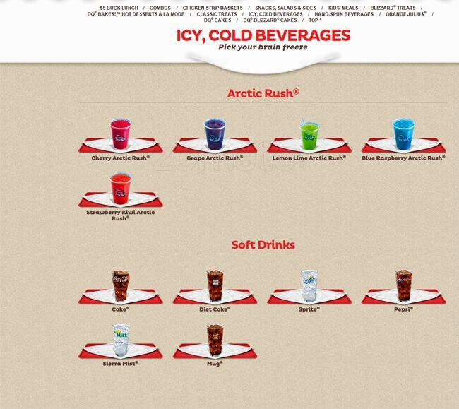 Carta de Dairy Queen Grill & Chill