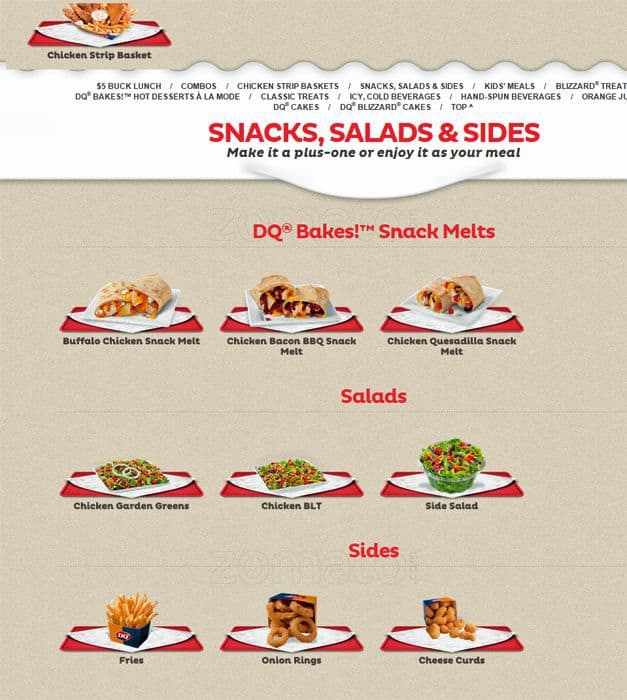 Carta de Dairy Queen Grill & Chill