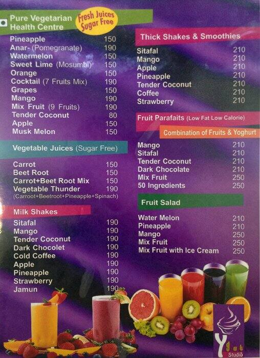 Menu at Yoghurt Studio, Thane, 6X38+36C