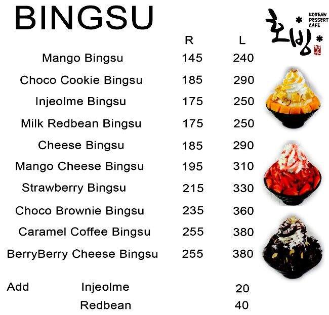 Hobing Korean Dessert Cafe Menu Zomato Philippines