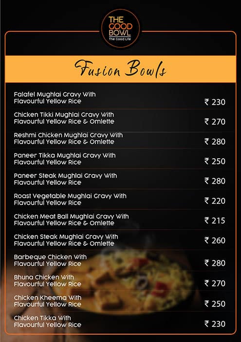 Menu of The Good Bowl Ayodhya Nagar Nagpur