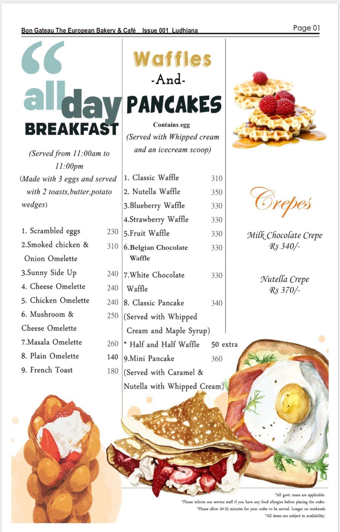 Bon Gateau Menu Menu For Bon Gateau Gurdev Nagar Ludhiana