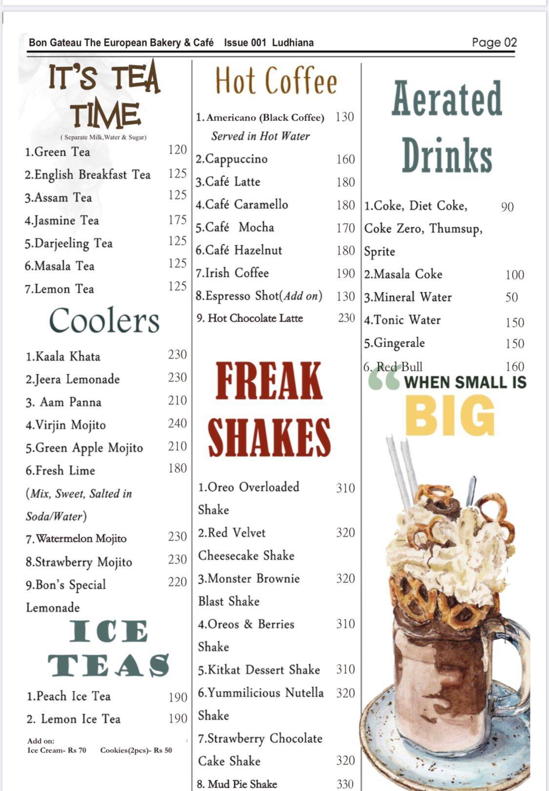 Bon Gateau Menu Menu For Bon Gateau Gurdev Nagar Ludhiana