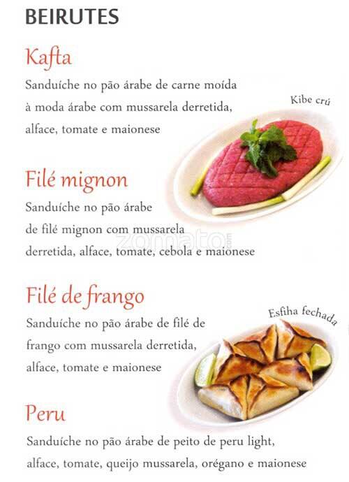 Monte Líbano Delivery cardápio