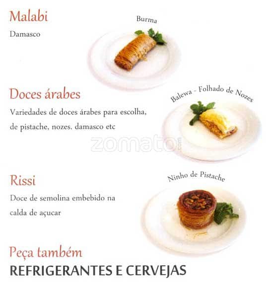 Monte Líbano Delivery cardápio