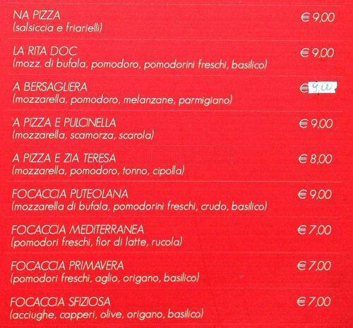 Menu di La Piccola Napoli 
