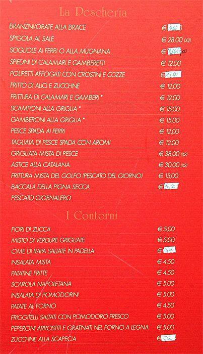 Menu di La Piccola Napoli 