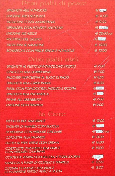 Menu di La Piccola Napoli 