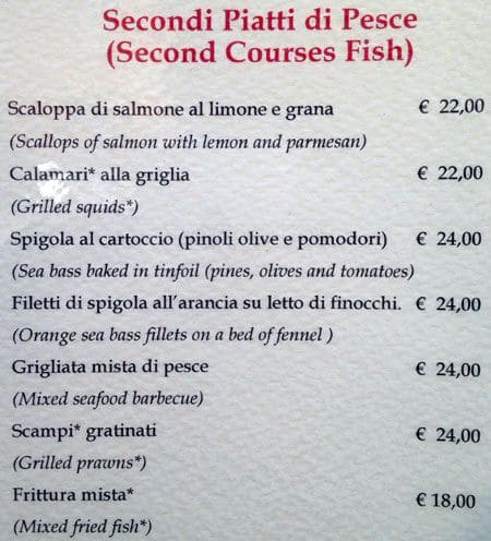 Menu di Ristorante Pizzeria Taverna degli Amici 