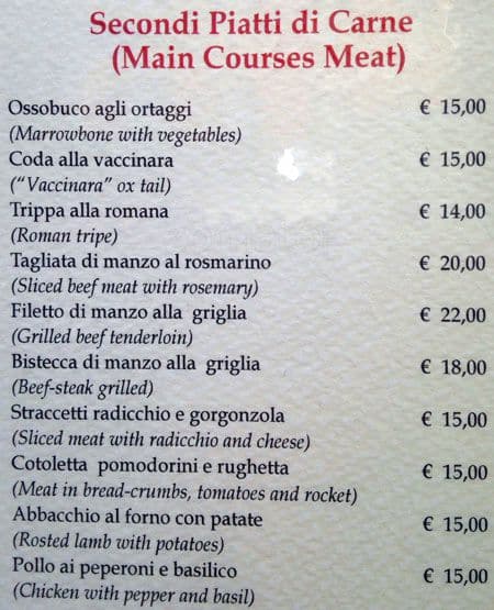 Menu di Ristorante Pizzeria Taverna degli Amici 