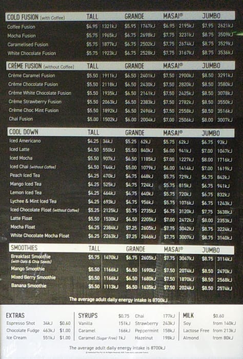 Menu At Zarraffa s Coffee Cafe Redcliffe menu-at-zarraffa-s-coffee-cafe-redcliffe