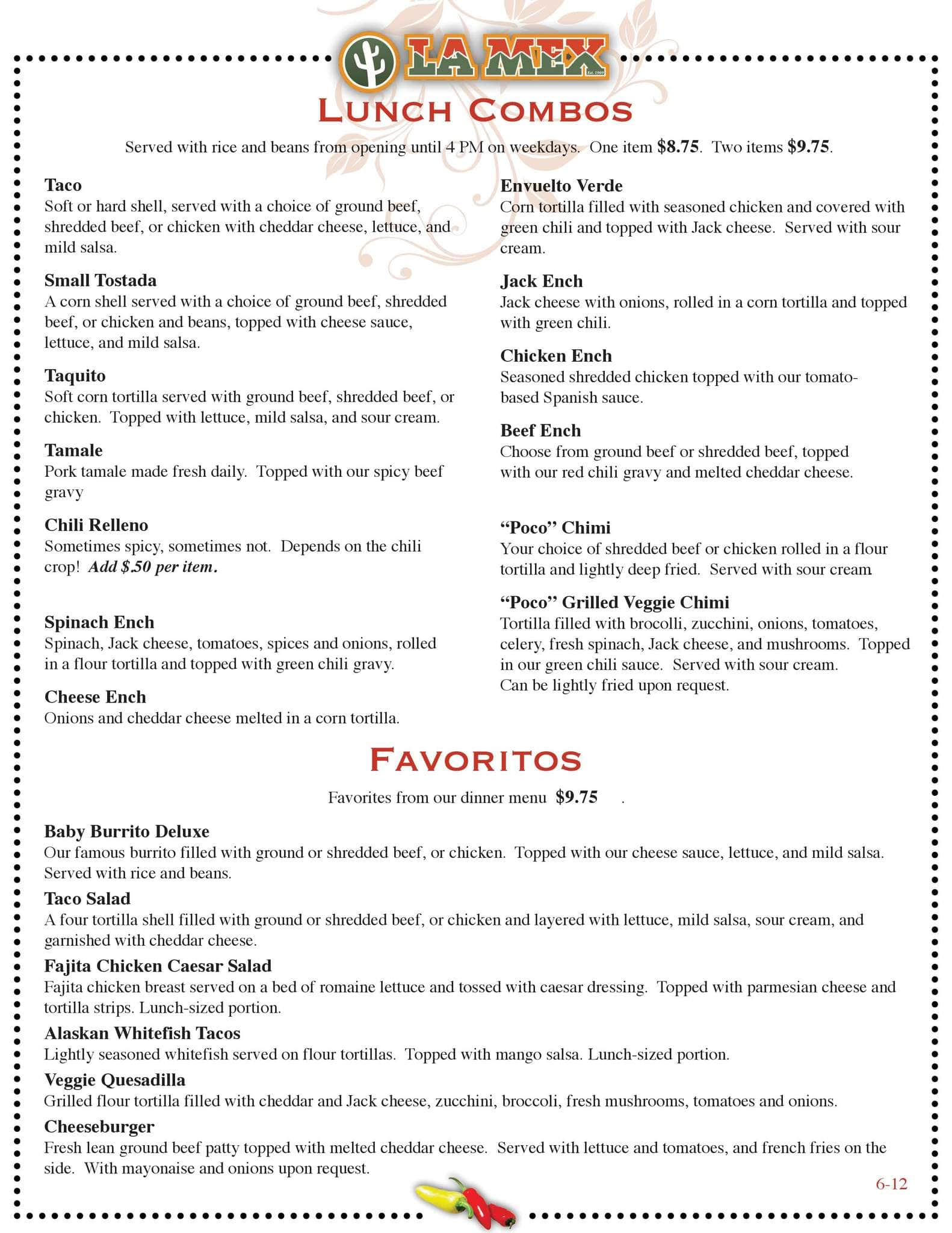 La Mex Menu, Menu for La Mex, Spenard, Anchorage - Urbanspoon/Zomato