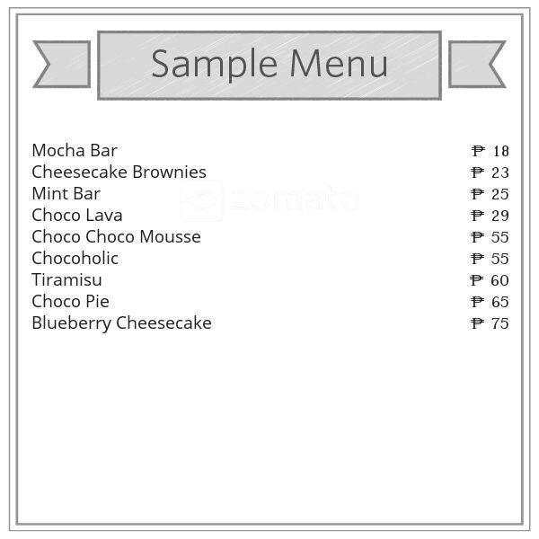 Menu at Cream and Bake desserts, Cebu City, Jasmin St