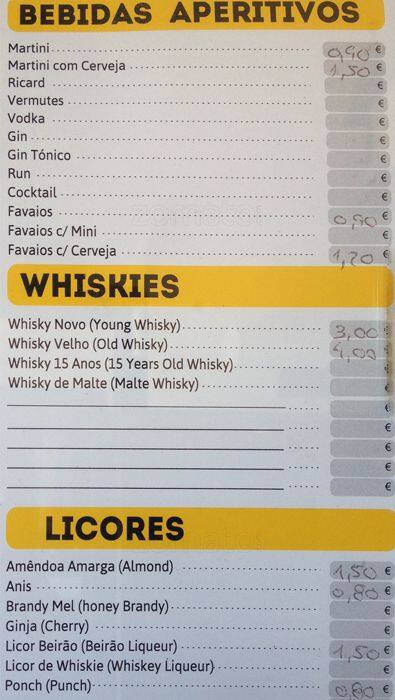 Café Parque Gás menu