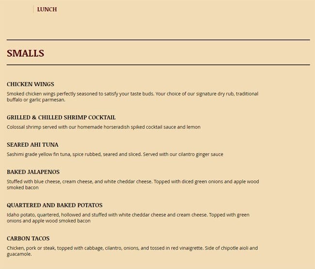 The Horseshoe Grill Menu, Menu for The Horseshoe Grill, Eastside ...