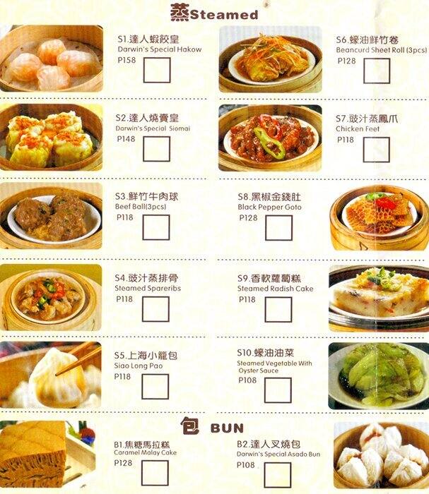 Darwin Dimsum Hong Kong Special Menu Zomato Philippines