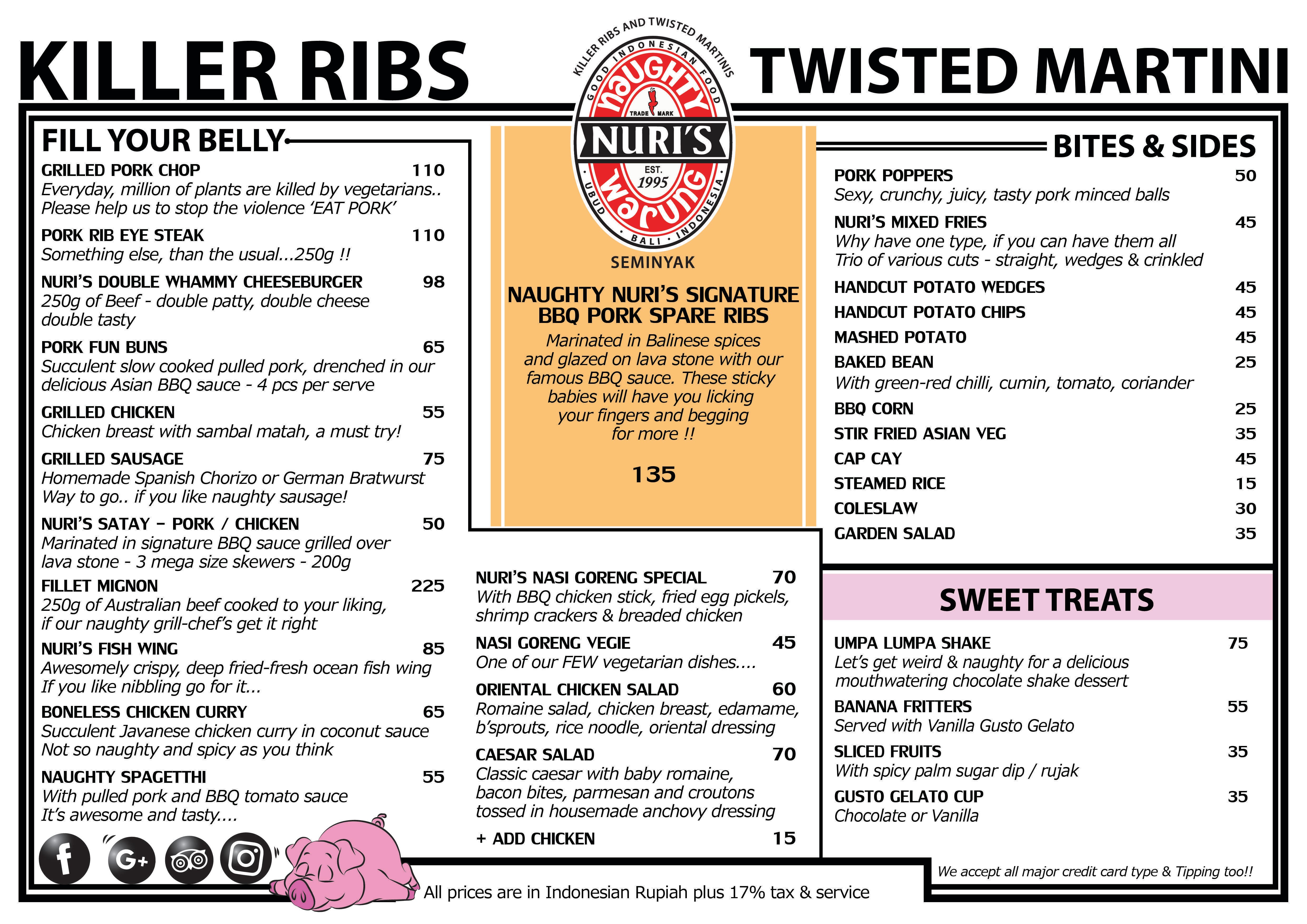 Naughty Nuri's Seminyak Menu Zomato Indonesia