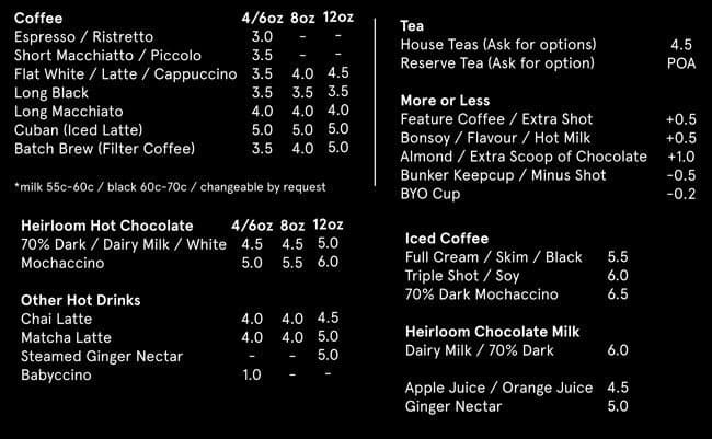 Bessa Coffee Menu, Menu for Bessa Coffee, Milton, Brisbane - Urbanspoon ...