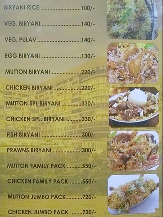 Menu of Anwar's Kitchen, Tolichowki, Hyderabad