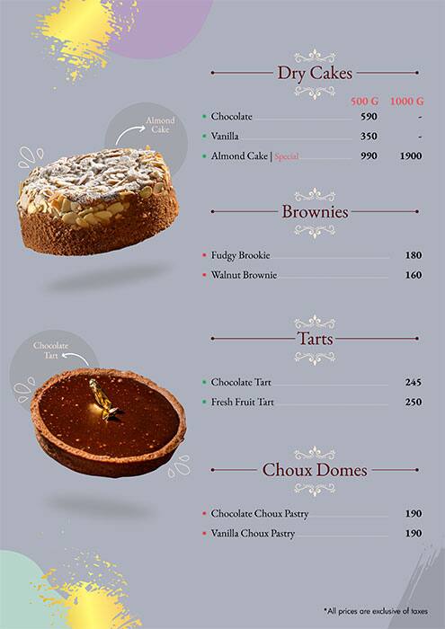 Drizzle & Dust menu