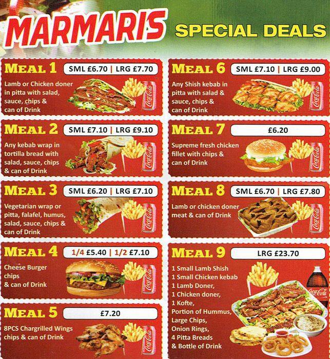 Menu at Marmaris Grill Croydon fast food, Croydon, 85 Cherry Orchard Rd