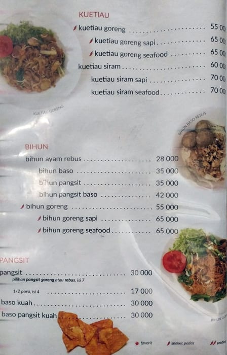 Menu at Mandala Baru, Jakarta, Jl. Tebah III No.38