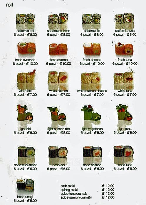 Menu di Parco Sushi 
