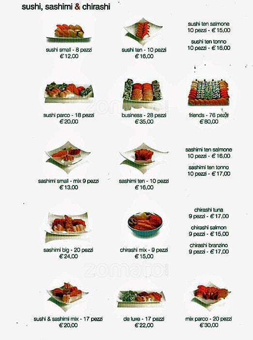 Menu di Parco Sushi 
