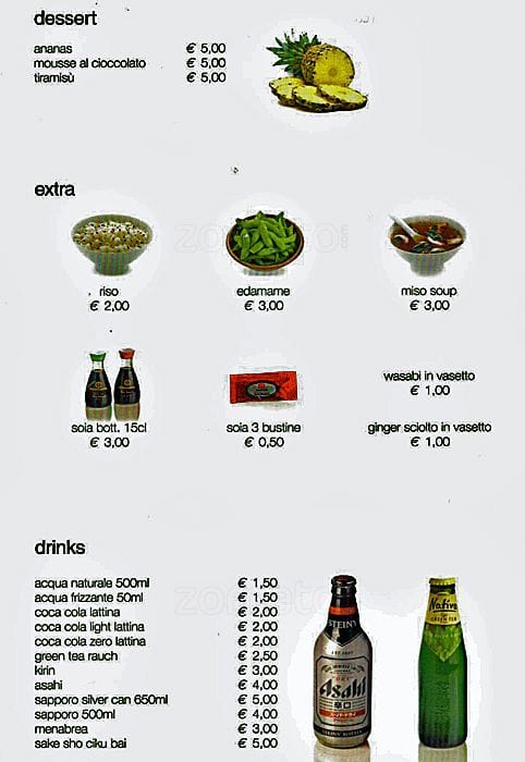 Menu di Parco Sushi 