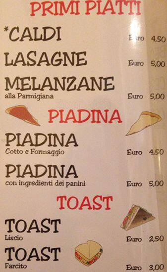 Menu di Bar Morbegno 