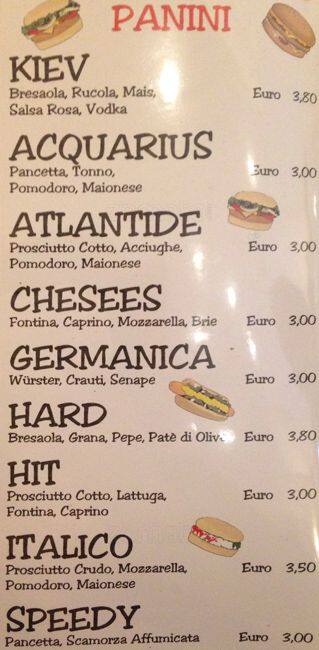 Menu di Bar Morbegno 
