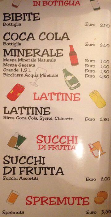 Menu di Bar Morbegno 