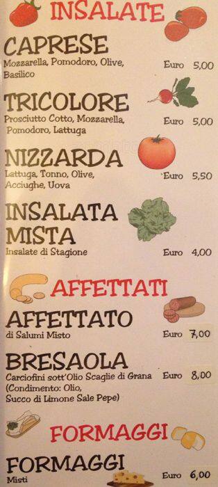 Menu di Bar Morbegno 