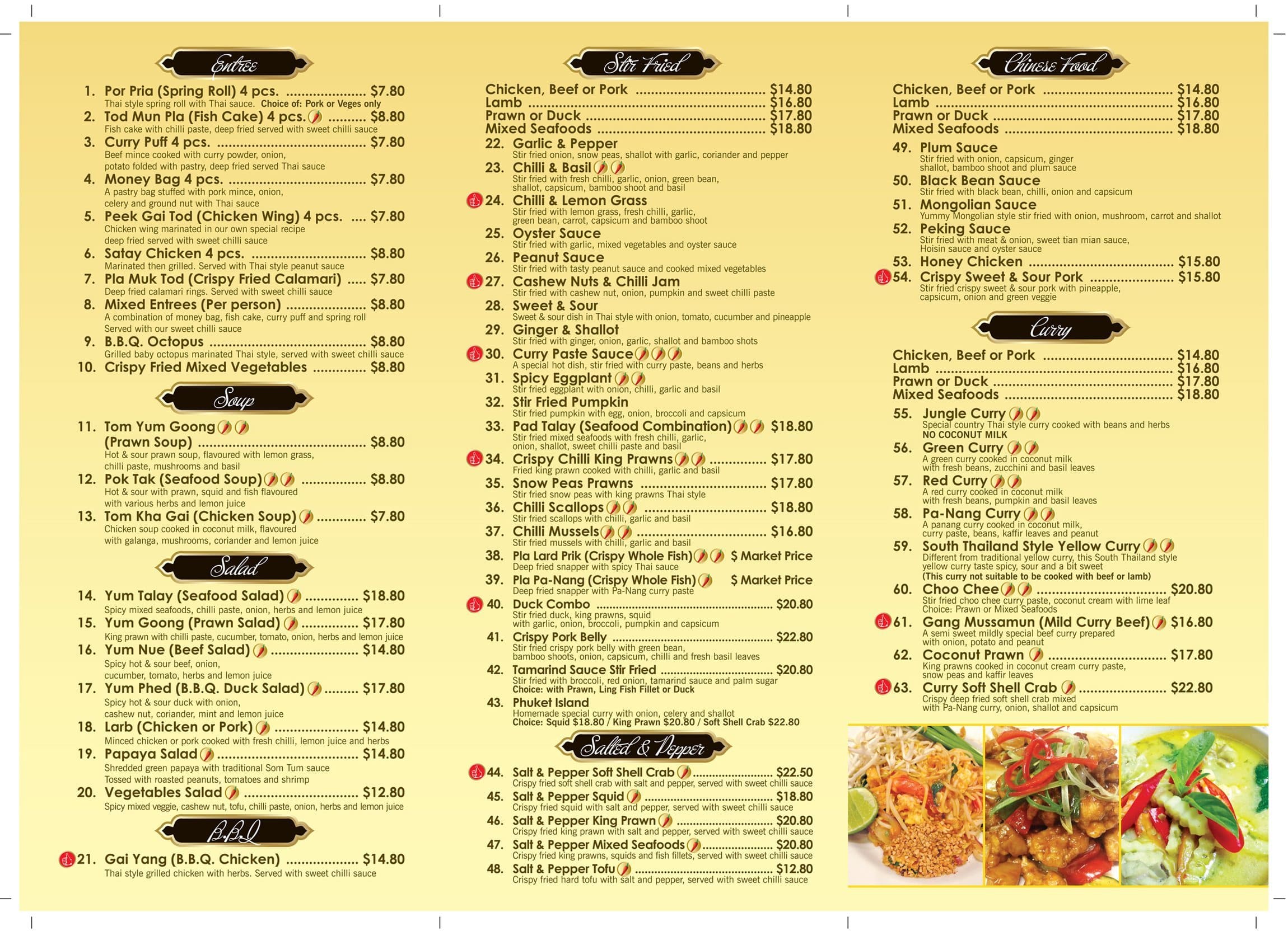 Pa-nang Thai Menu, Menu for Pa-nang Thai, Castle Hill, Sydney ...