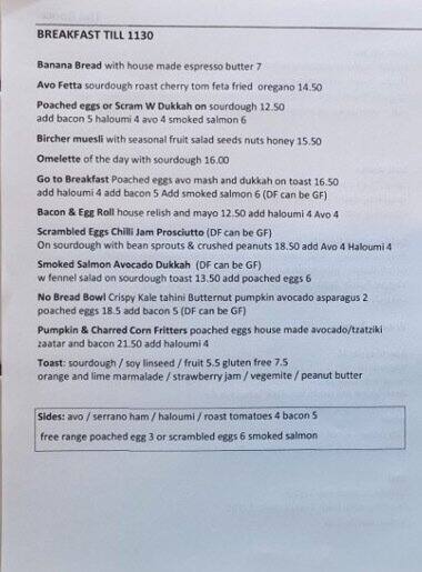 Menu at The Roots restaurant, North Sydney, 2E Plaza 7 & 8