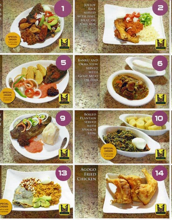 Grace African Restaurant Menu, Menu for Grace African Restaurant ...