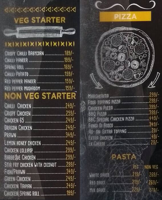 The Big Boss Cafe menu