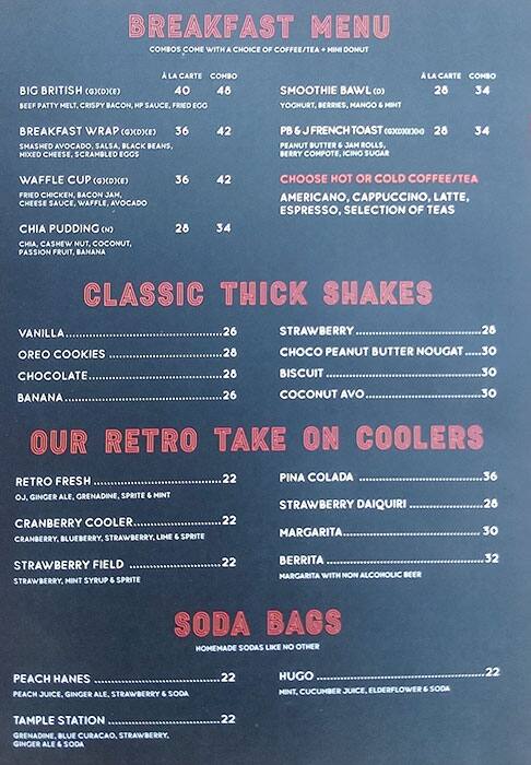 Retro Feasts Menu, Menu for Retro Feasts, Jumeirah Beach Residence (JBR