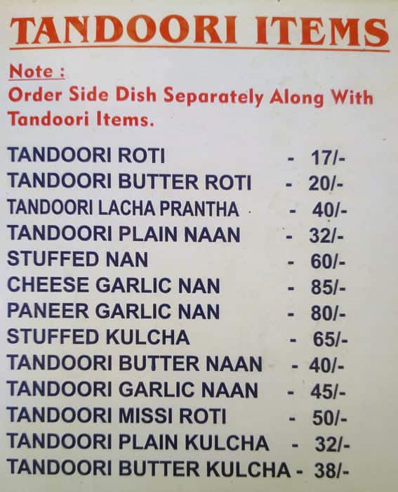 Menu at Punjabi Food Corner, Bengaluru, 67