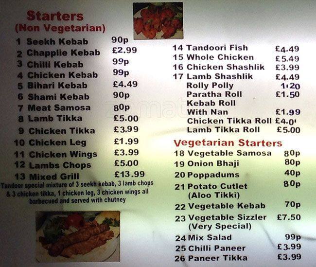 Dawat Menu Menu For Dawat Tooting London