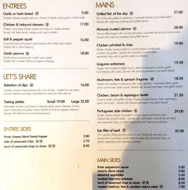 The Coffee Club Menu, Menu for The Coffee Club, Rosedale, Auckland