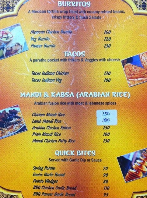 Menu at Doner Hub, Chennai